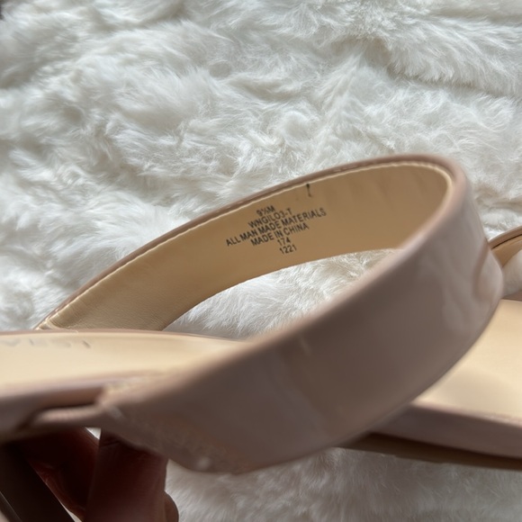 Nine West Nude Patent Leather Block Heel Sandals - Picture 6 of 7